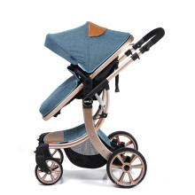 Cost effective safety stability aluminium alloy folding baby stroller with adjustable height seat